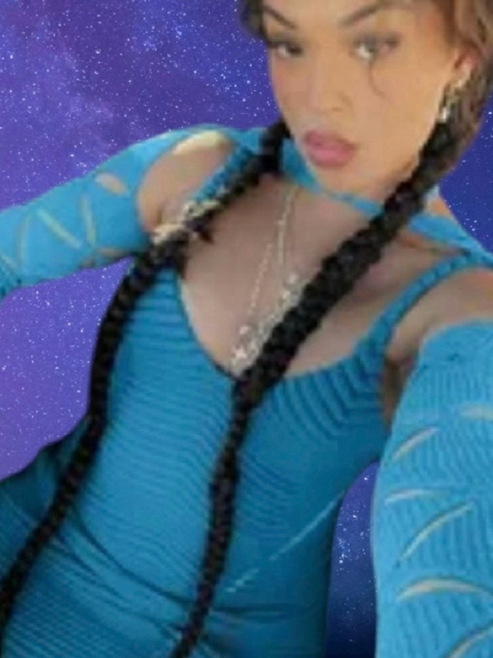 Blue Cutout Long Sleeve Shrug Bolero - Women's Top